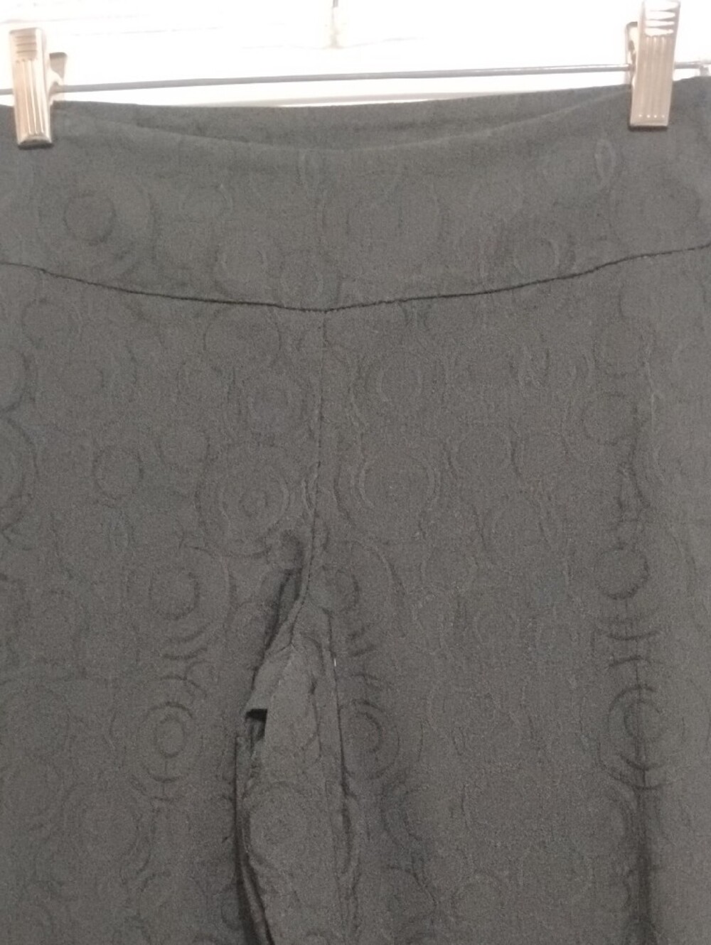 MACK & liAM Women's Slim Straight Pants Black Subtle Tone-On - Tone Jacquard - Picture 4 of 12